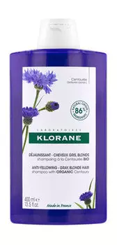 Шампунь для нейтрализации желтых оттенков с экстрактом василька Klorane Anti-Yellowing Shampoo with Organic Centaury