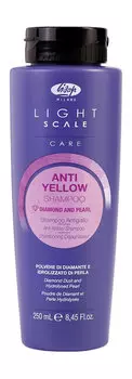 Шампунь для осветленных, мелированных и седых волос Lisap Milano Light Scale Care Anti Yellow Shampoo