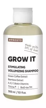 Шампунь для роста и против выпадения волос с кофеином и экстрактом бамбука #Prosto Grow It Stimulating Volumizing Shampoo