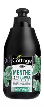 Шампунь для волос и гель для душа 3-в-1 с ароматом мяты Cottage Men Shampoo-Shower Gel Icy Mint Fresh Effect