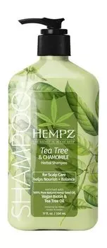 Шампунь для заботы о коже головы c ароматом лаванды, мяты и чайного дерева Hempz Tea Tree & Chamomile Herbal Shampoo