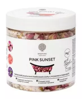 Шиммер-микс для ванны с цветками лаванды и чайной розы Epsom.pro Pink Sunset