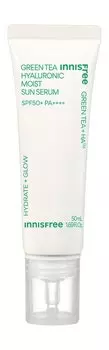 Солнцезащитная сыворотка для лица с гиалуроновой кислотой и зеленым чаем Innisfree Green Tea Hyaluronic Moist Sun Serum SPF50+ PA++++