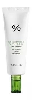 Солнцезащитный крем для маскировки покраснений с чайным деревом Dr.Ceuracle Tea Tree Purifine Green Up Sun SPF 50+ PA++++