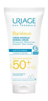 Солнцезащитный минеральный крем для чувствительной и аллергичной кожи лица Uriage Bariesun Mineral Cream SPF 50+