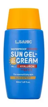 Солнцезащитный увлажняющий гель-крем для сухой и чувствительной кожи лица с гиалуроновой кислотой L.Sanic Sun Expert Sun Gel-Cream Hyaluronic Acid SPF 50