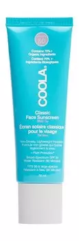 Солнцезащитный увлажняющий крем для лица с ароматом белого чая Coola Classic Face Sunscreen SPF 50 White Tea