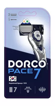 Станок для бритья c двумя сменными кассетами Dorco Pace 7