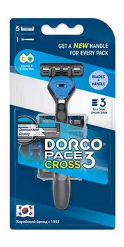Станок для бритья с 5 сменными кассетами Dorco Pace 3 Cross