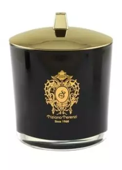 Свеча Tiziana Terenzi Camino Каминная с ароматом миндаля и ванили в чёрном стекле