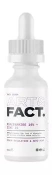 Сыворотка для лица с цинком 1% и ниацинамидом 10% Art&Fact. Sebum Regulation and Anti-Acne Face Serum