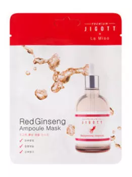 Тканевая ампульная маска с красным женьшенем Premium Jigott&La Miso Red Ginseng Ampoule Mask