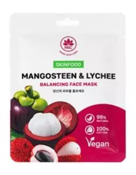 Тканевая маска для лица с экстрактами мангостина и личи NSC Name Skin Care Skinfood Mangosteen & Lychee Balancing Face Mask