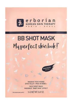 Тканевая маска для лица с ВВ-пигментами Erborian BB Shot Mask Face Sheet Mask Radiance Baby-Skin Effect