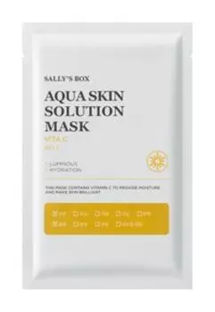 Тканевая маска для сияния кожи лица с витамином C Sally's Box Aqua Skin Solution Mask Vita C