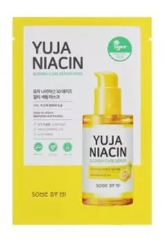 Тканевая маска для улучшения цвета кожи лица с юдзу и ниацинамидом 2% Some by Mi Yuja Niacin Blemish Care Serum Mask