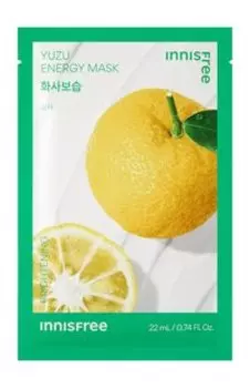 Тканевая маска для выравнивания тона кожи лица с экстрактом юдзу Innisfree Brightening Yuzu Energy Mask