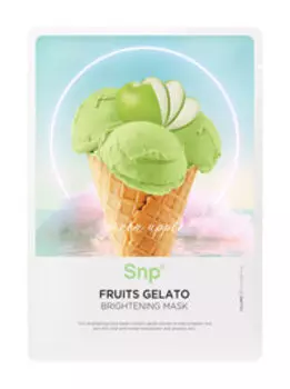 Тканевая маска, улучшающая цвет лица с экстрактом зеленого яблока Snp Green Apple Fruits Gelato Brightening Mask