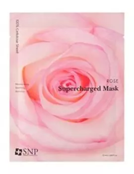 Тканевая восстанавливающая маска для лица с розовой водой SNP Rose Supercharged Mask