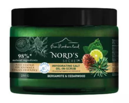Тонизирующий соляной скраб с ароматом бергамота и кедра Nord's Secret Invigorating Salt Oil-in Scrub Bergamote & Cedarwood