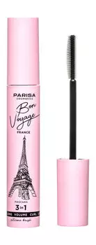 Тушь для объема, изгиба и разделения ресниц Parisa Cosmetics Bon Voyage France 3-in-1 Mascara