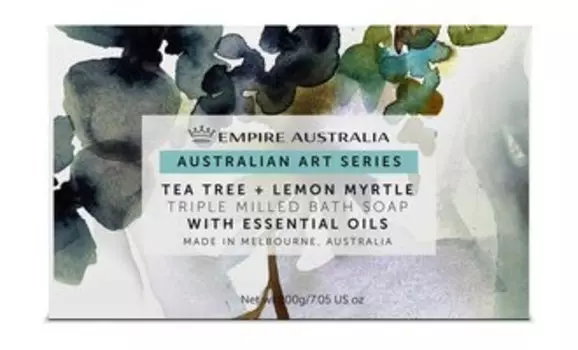 Твердое мыло для тела с маслами чайного дерева и лимонного мирта Empire Australia Australian Art Series Teatree + Lemon Myrtle Trippled Milled Bath Soap