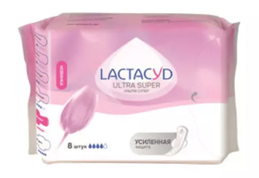 Удлиненные супертонкие гигиенические прокладки LACTACYD Ultra Super 280 mm
