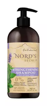 Укрепляющий шампунь для волос с креатином "Лаванда и Мята", 360 мл Nord's Secret Strengthening Shampoo Levender Extract and Peppermint