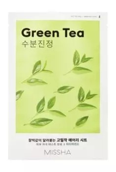 Успокаивающая маска для сухой кожи лица с экстрактом зеленого чая Missha Airy Fit Sheet Mask Green Tea