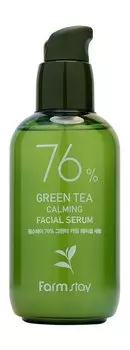 Успокаивающая сыворотка для лица с экстрактом зеленого чая FarmStay 76% Green Tea Calming Facial Serum