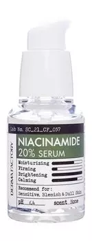 Успокаивающая сыворотка для лица с ниацинамидом Derma Factory Niacinamide 20% Serum