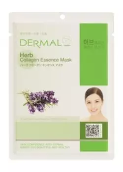 Успокаивающая тканевая маска с лечебными травами и коллагеном Dermal Herb Collagen Essence Mask