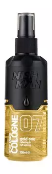 Успокаивающий одеколон после бритья с пряным древесным ароматом Nishman After Shave Cologne 07 Gold One