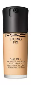 Устойчивая тональная основа с матовым финишем MAC Studio Fix Fluid 24HR Matte Foundation + Oil Control SPF 15