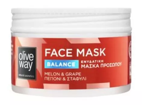 Увлажняющая маска для лица с экстрактами дыни и винограда Oliveway Balance Face Mask