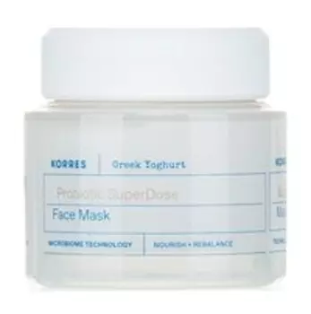 Увлажняющая маска для лица с пробиотиками и греческим йогуртом Korres Probiotic SuperDose Face Mask