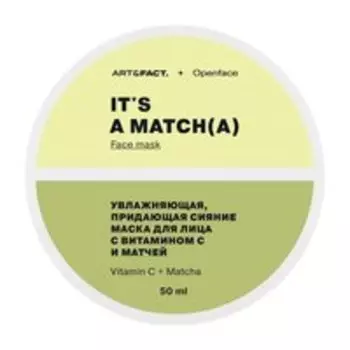 Увлажняющая маска для лица с витамином C и матчей Art&Fact. It's a Match A Face Mask