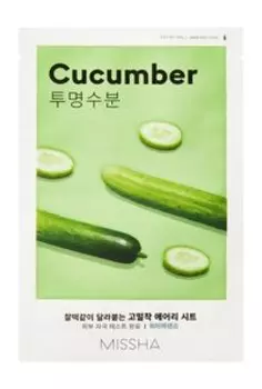 Увлажняющая маска с экстрактом огурца для сухой кожи лица Missha Airy Fit Sheet Mask Cucumber