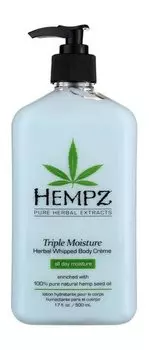 Увлажняющее молочко для тела с ароматом грейпфрута и персика Hempz Triple Moisture Herbal Whipped Body Crme