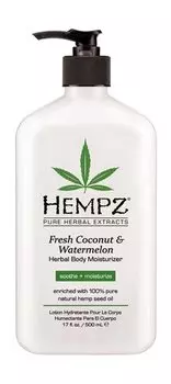 Увлажняющее молочко для тела с ароматом кокоса и арбуза Hempz Fresh Coconut & Watermelon Herbal Body Moisturizer