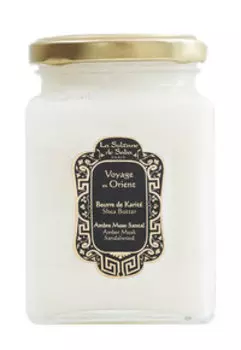 Увлажняющее твердое масло ореха карите для тела и волос с ароматом мускуса и сливочного сандала La Sultane de Saba Amber Musk Sandalwood Shea Butter