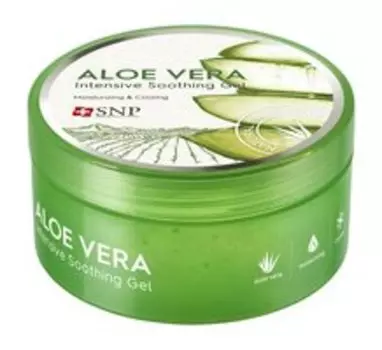 Увлажняющий и освежающий гель для лица и тела с экстрактом алоэ вера SNP Aloe Vera Intensive Soothing Gel