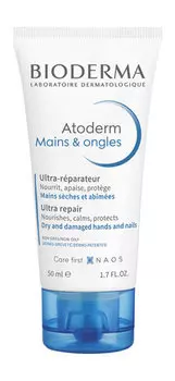 Увлажняющий крем для поврежденной и сухой кожи рук и ногтей Bioderma Atoderm Mains & Ongles