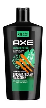 Увлажняющий шампунь-гель для душа с ароматом экзотических трав и сандала AXE Сила джунглей Шампунь-гель 3-в-1