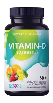 Витамин D3 со вкусом фруктового ассорти Livs Gummies Vitamin-D 2000 IU