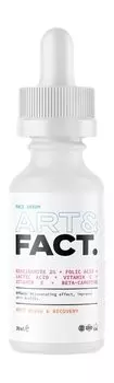 Витаминная сыворотка для лица с ниацинамидом 2%, фолиевой и молочной кислотой Art&Fact. Anti Aging and Recovery Face Serum