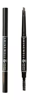 Водостойкий автоматический карандаш для бровей со щеточкой для придания формы Shinewell Brow Pencil and Brow Brush