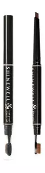 Водостойкий автоматический карандаш для бровей со щеточкой для растушевки Shinewell Brow Pencil and Brow Brush Waterproof