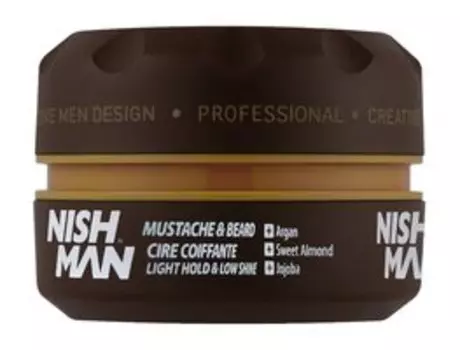 Воск-бальзам для бороды и усов легкой фиксации Nishman Beard and Mustache Styling Balm