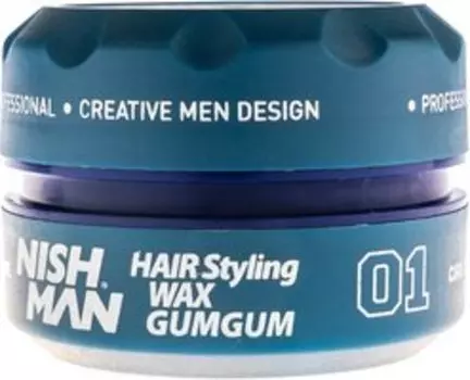 Воск для укладки волос сильной фиксации с ароматом жвачки Nishman Hair Styling Wax 01 GumGum